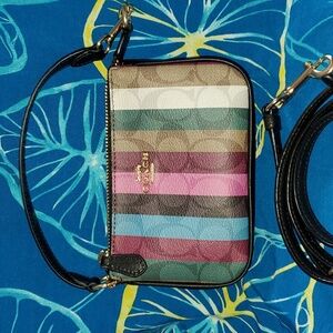 Coach Signature Stripe Print Nolita 15